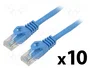 Lanberg Pack de 10 Patchcord Cat 5e U/UTP 3m Azul Fluke Passed
