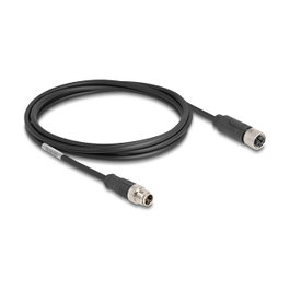 DeLOCK Cable Ethernet M12 Codificado X 8 Pines Macho a Hembra PVC 2 m