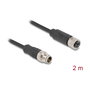 DeLOCK Cable Ethernet M12 Codificado X 8 Pines Macho a Hembra PVC 2 m