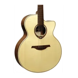 LAG Guitarra Acústica Jumbo Cutaway Tramontane 177 A/E Abeto Engelmann, Khaya - Natural Satinado