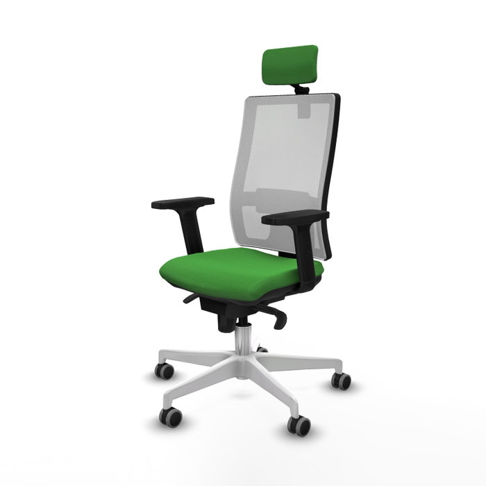 PIQUERAS Y CRESPO Silla de oficina Horna con mecanismo Sincro, Tela Verde y Malla Blanca PIQUERAS Y CRESPO Silla de oficina Horna con mecanismo Sincro, Tela Verde y Malla Blanca