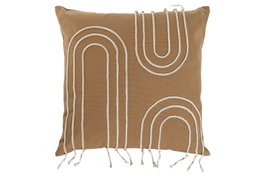 DKD Home Decor Cojín de Algodón 45x45 cm con Aplicaciones Mostaza