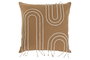 DKD Home Decor Cojín de Algodón 45x45 cm con Aplicaciones Mostaza
