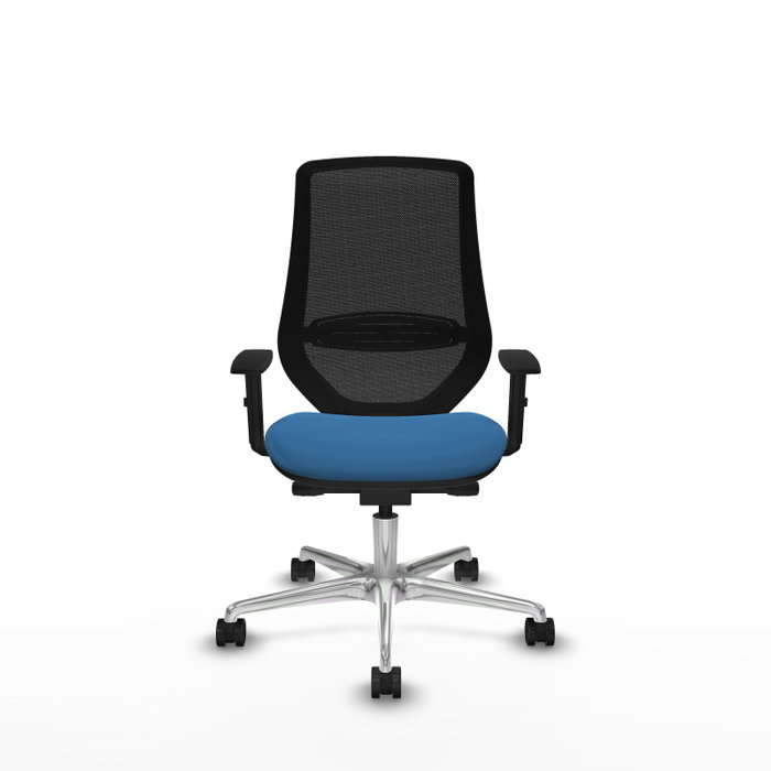 PIQUERAS Y CRESPO Silla de oficina Mardos con mecanismo Sincro/Traslack, Azul claro y Negro