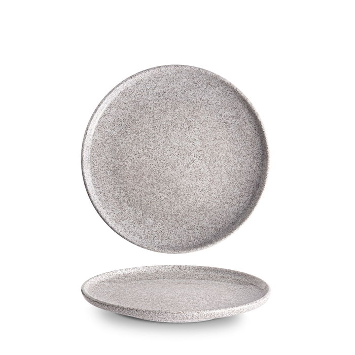 LANGENTHAL - Plato Llano Granit Glazed N1, diámetro 20 cm, colección Granit, porcelana estilo granito, apto vajilla (Set de 6)