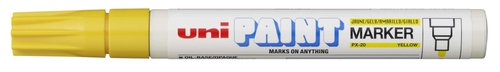 Uni-Ball Marcador Permanente Paint Marker PX-20 L Amarillo | Punta Acrílica, Tinta Resistente a Luz y Agua