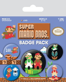 Super Mario Bros. Pack 5 Chapas
