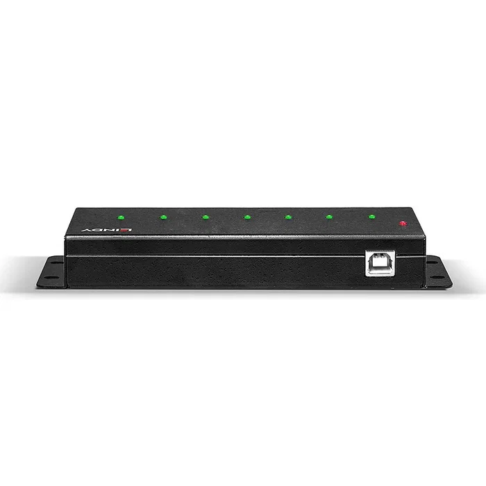 Lindy Hub USB 2.0 Metálico de 7 Puertos Negro