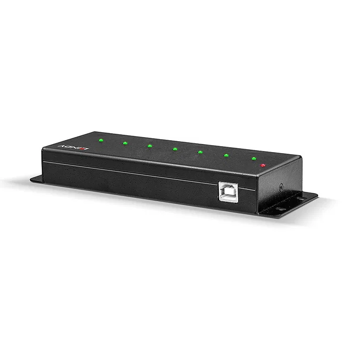 Lindy Hub USB 2.0 de 7 puertos, Interfaz Type-B, Negro