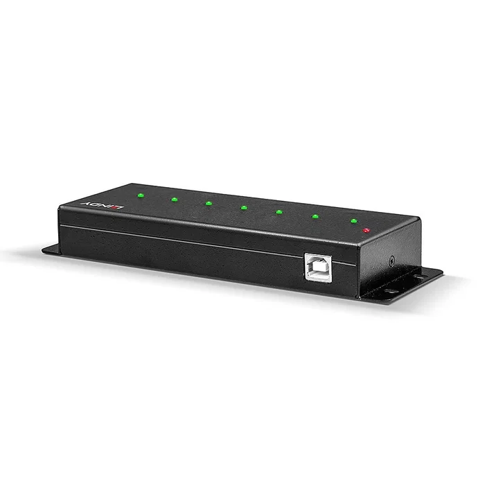 Lindy Hub USB 2.0 Metálico de 7 Puertos Negro