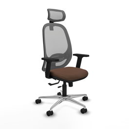 PIQUERAS Y CRESPO Silla de oficina Cilanco con mecanismo Sincro/Traslack Marrón y Gris