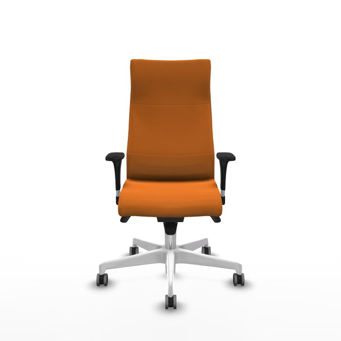 PIQUERAS Y CRESPO Sillón Albacete Naranja Similpiel con Mecanismo Sincro y Base Blanca