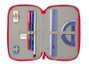 Safta Plumier Triple Estuche Escolar con 37 Piezas, Capacidad 12.5 x 19.5 x 5.5 cm, Para Material de Oficina y Papelería