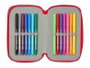 Safta Plumier Triple Estuche Escolar con 37 Piezas, Capacidad 12.5 x 19.5 x 5.5 cm, Para Material de Oficina y Papelería