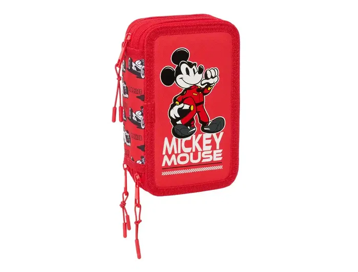 Safta Plumier Mickey Mouse Racing Triple Cremallera 37 Piezas