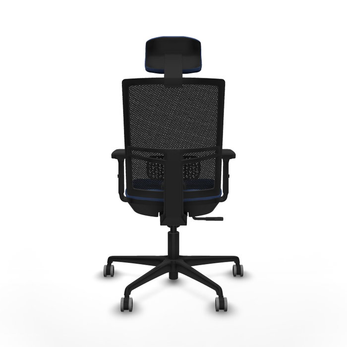 PIQUERAS Y CRESPO Silla de oficina Yunquera con mecanismo Sincro, Azul marino y Negro