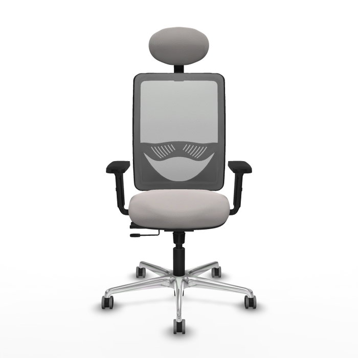 PIQUERAS Y CRESPO Silla de oficina Zulema con mecanismo Sincro/Traslack, Blanco y Gris