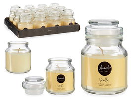 Acorde Vela Tapa Vidrio Vainilla 28H 7x7x10 cm (Set de 12)