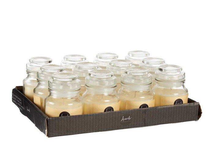 Acorde Vela Tapa Vidrio Vainilla 28H 7x7x10 cm (Set de 12)