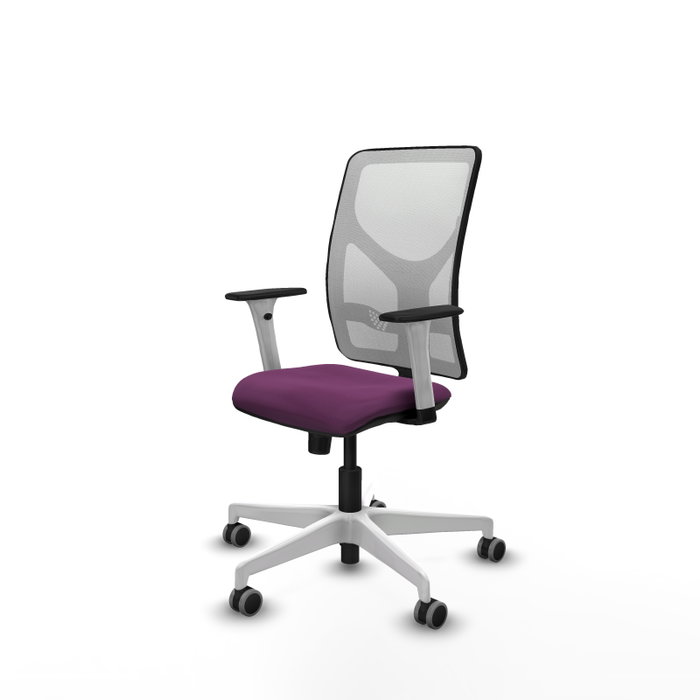 PIQUERAS Y CRESPO Silla de oficina Motilla con mecanismo Sincro, Morada y Blanca