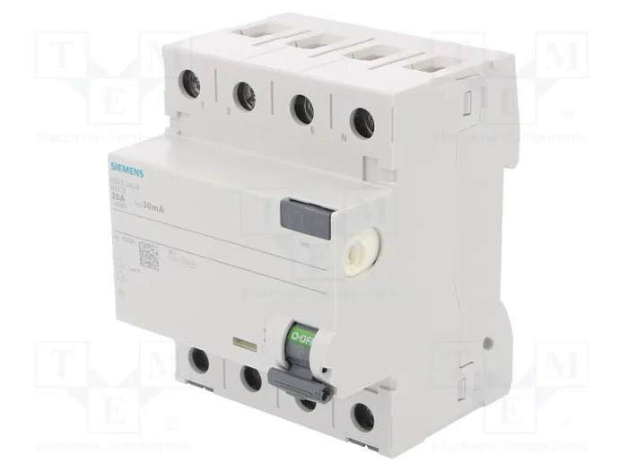 SIEMENS 5SV3342-6 Interruptor diferencial 25A 30mA 3+N SIEMENS 5SV3342-6 Interruptor diferencial 25A 30mA 3+N