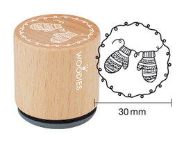 Woodies Sello de madera y caucho manoplas 33x30mm