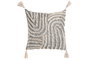 DKD Home Decor Cojín Relief23 con Borlas Gris y Blanco