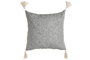DKD Home Decor Cojín Relief23 con Borlas Gris y Blanco