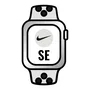 Apple Watch SE/ GPS/ 44mm/ Caja de Aluminio en Plata/ Correa Nike Deportiva Platino Puro y Negro