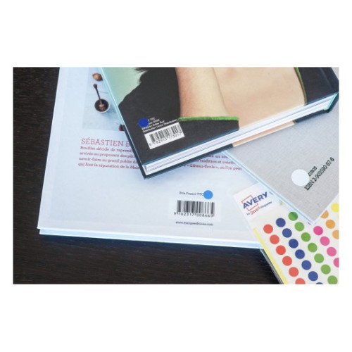 Avery PSA08B etiqueta autoadhesiva Alrededor Permanente Azul 490 pieza(s)