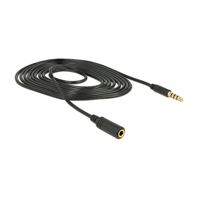 DeLOCK 84667 Cable de extensión de audio 3,5 mm 4 Pin Macho a Hembra 2 m Negro DeLOCK 84667 Cable de extensión de audio 3,5 mm 4 Pin Macho a Hembra 2 m Negro