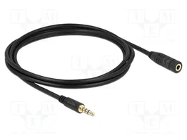 DeLOCK 84667 Cable de extensión de audio 3,5 mm 4 Pin Macho a Hembra 2 m Negro