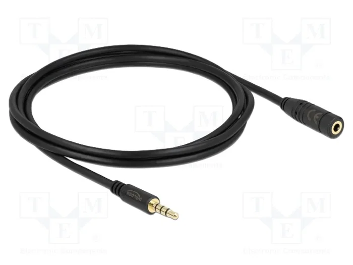DeLOCK 84667 Cable de extensión de audio 3,5 mm 4 Pin Macho a Hembra 2 m Negro DeLOCK 84667 Cable de extensión de audio 3,5 mm 4 Pin Macho a Hembra 2 m Negro