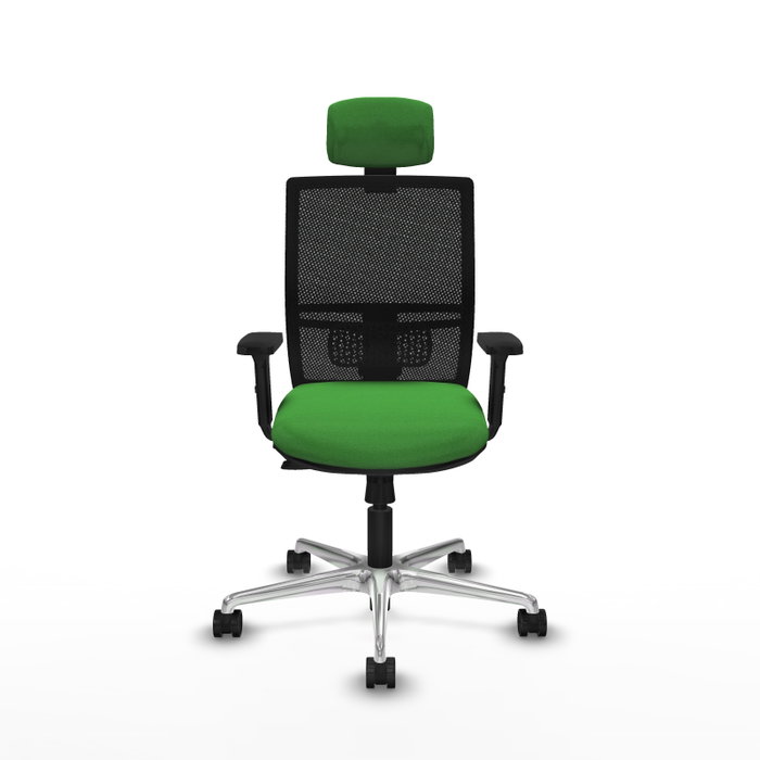 PIQUERAS Y CRESPO Silla de oficina Yunquera con mecanismo Sincro/Traslack Verde y Negro