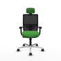 PIQUERAS Y CRESPO Silla de oficina Yunquera con mecanismo Sincro/Traslack Verde y Negro