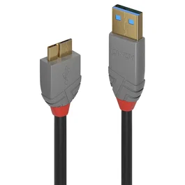Lindy Cable USB 3.2 Gen 1 de Tipo A a Micro-B, 0,5 m, Negro
