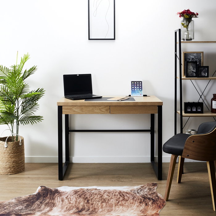 Home Deco Factory Escritorio de Madera y Metal