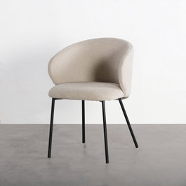 Silla Beige Tejido-Metal Contract 56,50 X 56 X 74,50 cm (Set de 2)