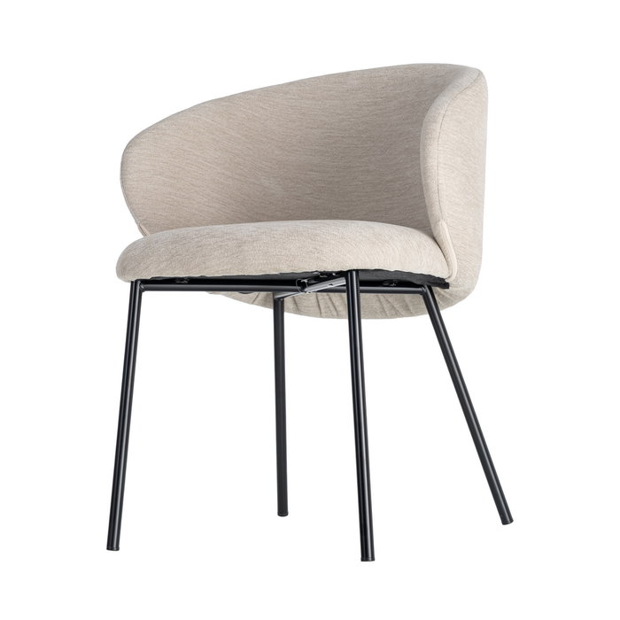 Silla Beige Tejido-Metal Contract 56,50 X 56 X 74,50 cm (Set de 2)