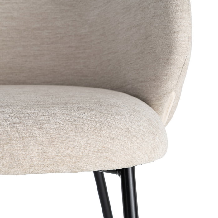 Silla Beige Tejido-Metal Contract 56,50 X 56 X 74,50 cm (Set de 2)