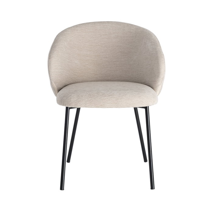 Silla Beige Tejido-Metal Contract 56,50 X 56 X 74,50 cm (Set de 2)