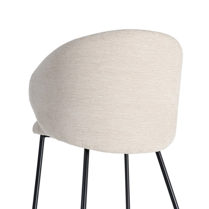 Silla Beige Tejido-Metal Contract 56,50 X 56 X 74,50 cm (Set de 2)
