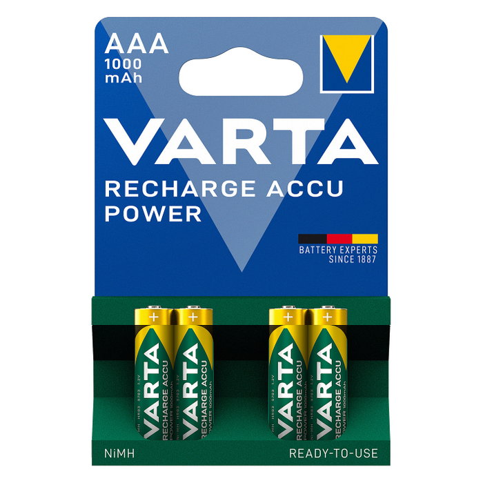 Varta Recharge Accu Power AAA 1000 mAh 1,2 V (Pack de 4) Varta Recharge Accu Power AAA 1000 mAh 1,2 V (Pack de 4)