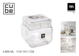La Mediterranea Tarro de Vidrio Cube 800ml (Pack de 12 Unidades) inevitable