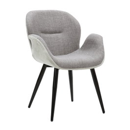 DKD Home Decor Silla PU Metal Gris Oscuro