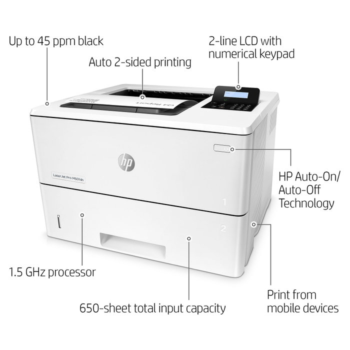 HP LaserJet Pro M501dn Blanco y negro