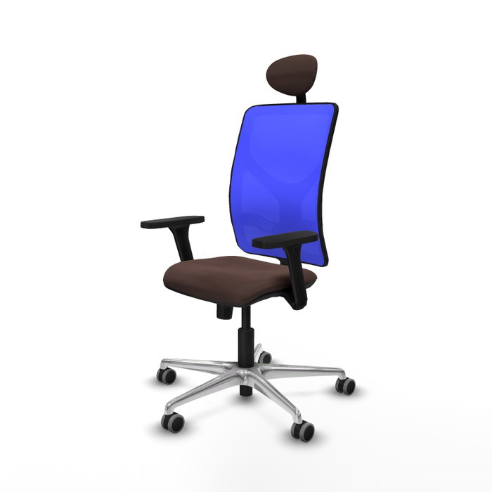 PIQUERAS Y CRESPO Silla de oficina Motilla con mecanismo Sincro, Marrón oscuro y Azul PIQUERAS Y CRESPO Silla de oficina Motilla con mecanismo Sincro, Marrón oscuro y Azul