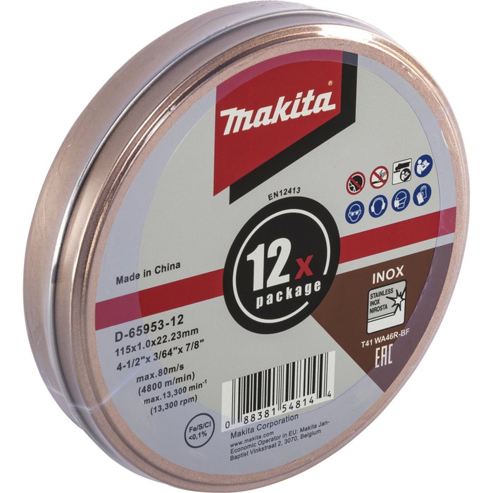 Makita Disco de Corte 115x1,2mm INOX para Metal y Acero Inoxidable Makita Disco de Corte 115x1,2mm INOX para Metal y Acero Inoxidable