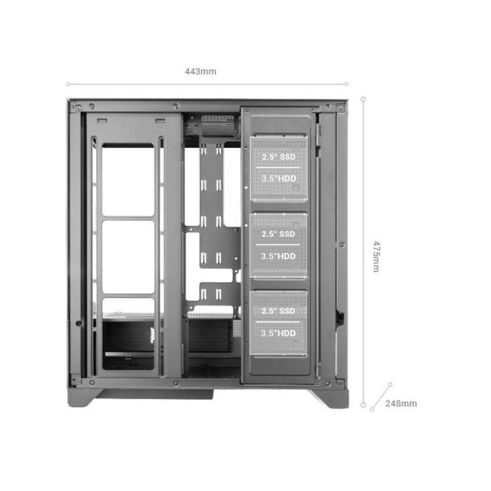 Mars Gaming Caja ATX Semitorre MCLCDX Negra con Pantalla IPS 9.16", Cristal Templado, Modular, para Gaming, Soporta Placa ATX y Refrigeración Líquida 360 mm