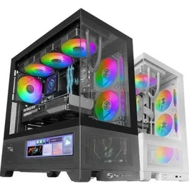 Mars Gaming Caja Gaming Semitorre MC-LCDX con Pantalla IPS 9.16' HDMI y Cristal Templado